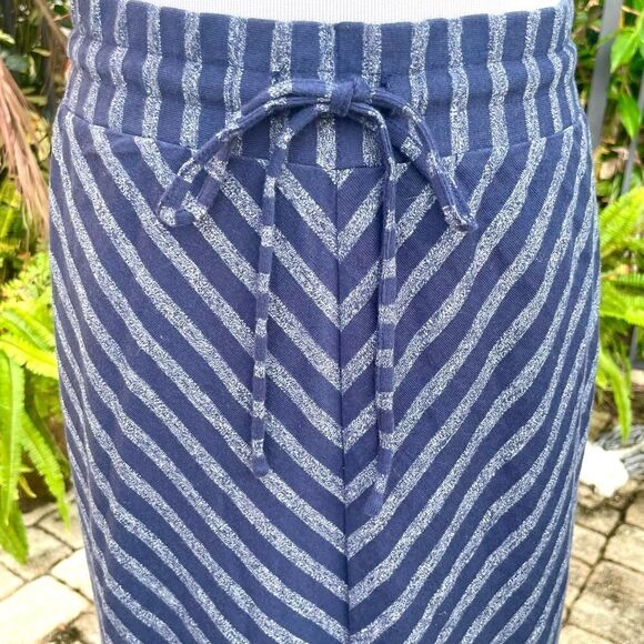 Loft Casual Heathered Navy Stripe Maxi Skirt - Picture 3 of 7